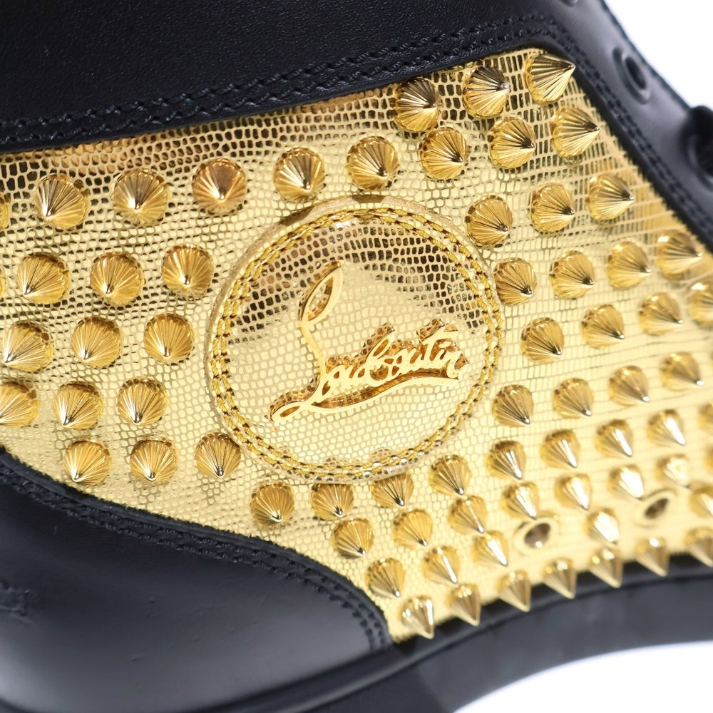 CHRISTIAN LOUBOUTIN(クリスチャンルブタン) LOUIS SPIKES スパイクスタッズ レザー ハイカットスニーカー ブラック/ゴールド