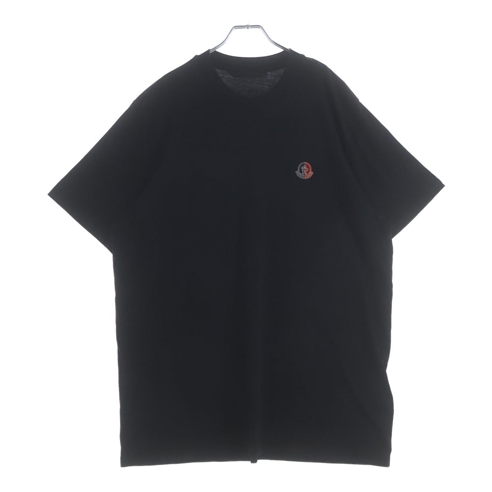 MONCLER(モンクレール) 22SS GENIOUS 1952 SS THIRT H20928C00007 フロントワンポイントロゴパッチ クルーネック半袖Tシャツカットソー ブラック