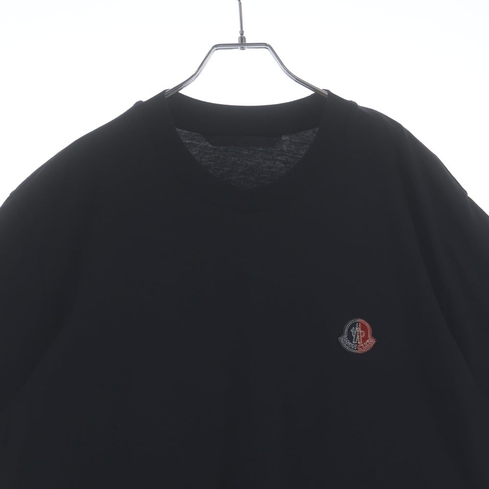 MONCLER(モンクレール) 22SS GENIOUS 1952 SS THIRT H20928C00007 フロントワンポイントロゴパッチ クルーネック半袖Tシャツカットソー ブラック