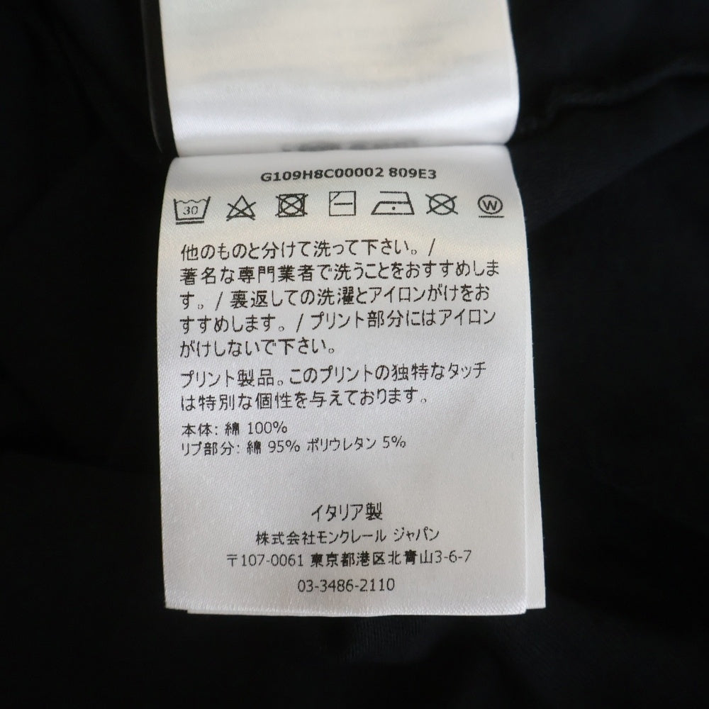 MONCLER(モンクレール) 21SS MAGLIA T-SHIRT G109H8C00002 フロントプリントクルーネック半袖Tシャツカットソー ブラック