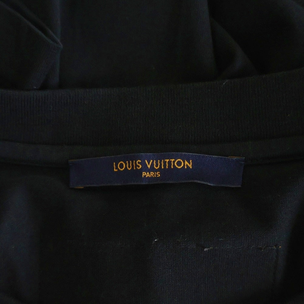 LOUIS VUITTON(ルイヴィトン) 21AW LVデボス エンボスロゴ クルーネック 半袖Tシャツ カットソー ブラック RM212 NPG HLY64W