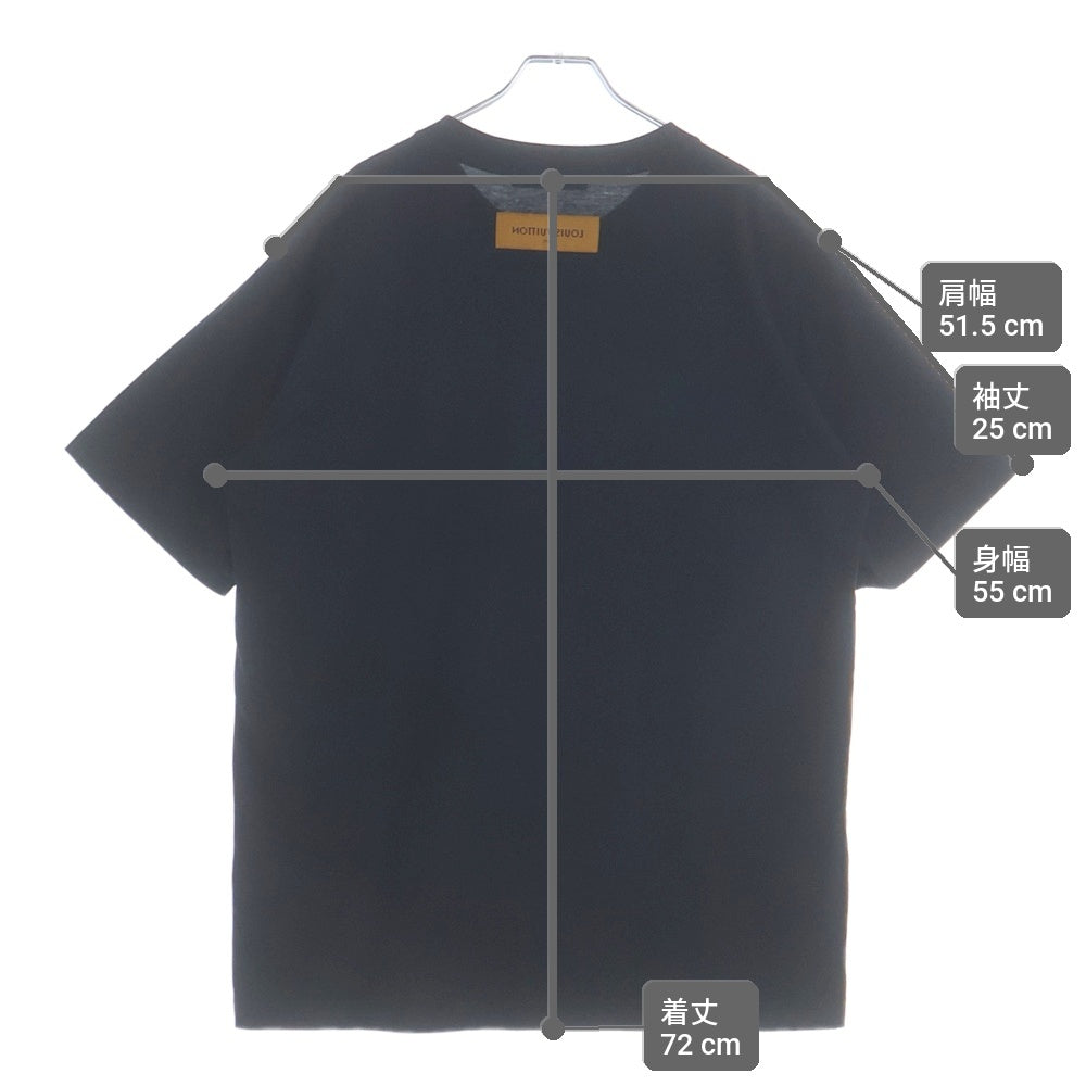 LOUIS VUITTON(ルイヴィトン) 21AW LVデボス エンボスロゴ クルーネック 半袖Tシャツ カットソー ブラック RM212 NPG HLY64W