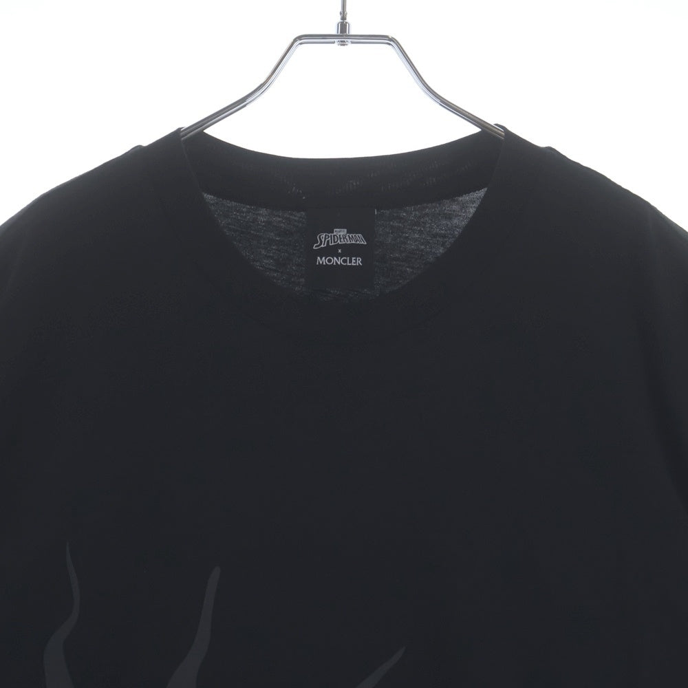 MONCLER(モンクレール) 22AW ×MARVEL SPIDERMAN SS THIRT H20918C00004 マーベル スパイダーマン フロントプリントクルーネック半袖Tシャツカットソー ブラック
