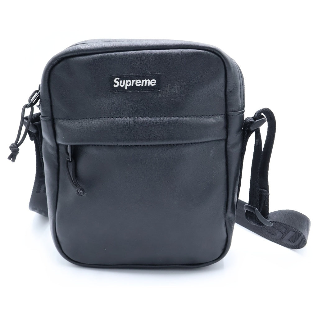 SUPREME(シュプリーム) 24AW Leather Shoulder Bag レザーショルダーバッグ ブラック