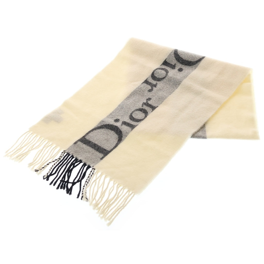 DIOR(ディオール) ロゴ ウール混 マフラー ストール ホワイト レディース