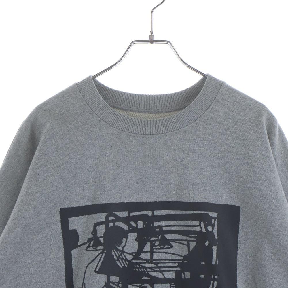 FreshService(フレッシュサービス) 25AW AS × FS LIGHT OZ CREW NECK LITHOGRAPH FSC253-70155AS オーバーサイズシルエットクルーネック長袖スウェットトレーナー グレー