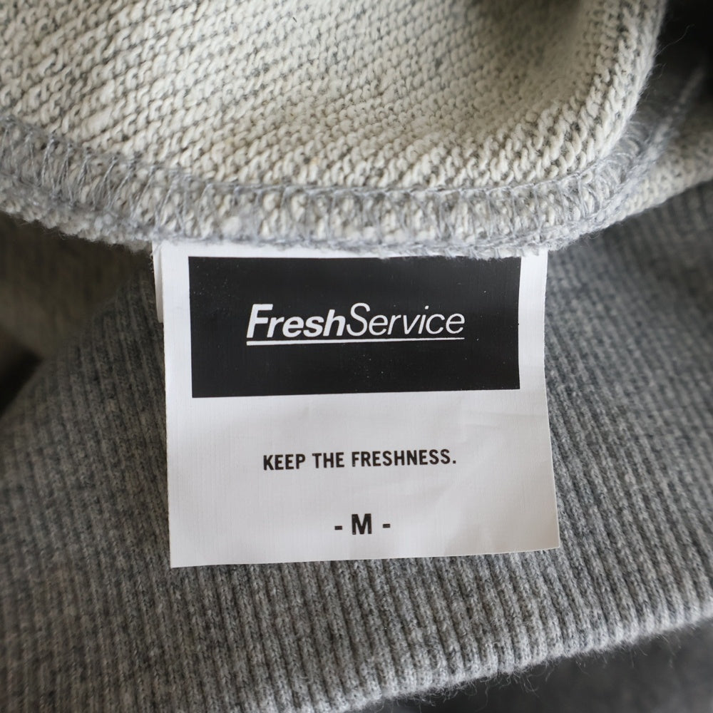 FreshService(フレッシュサービス) 25AW AS × FS LIGHT OZ CREW NECK LITHOGRAPH FSC253-70155AS オーバーサイズシルエットクルーネック長袖スウェットトレーナー グレー