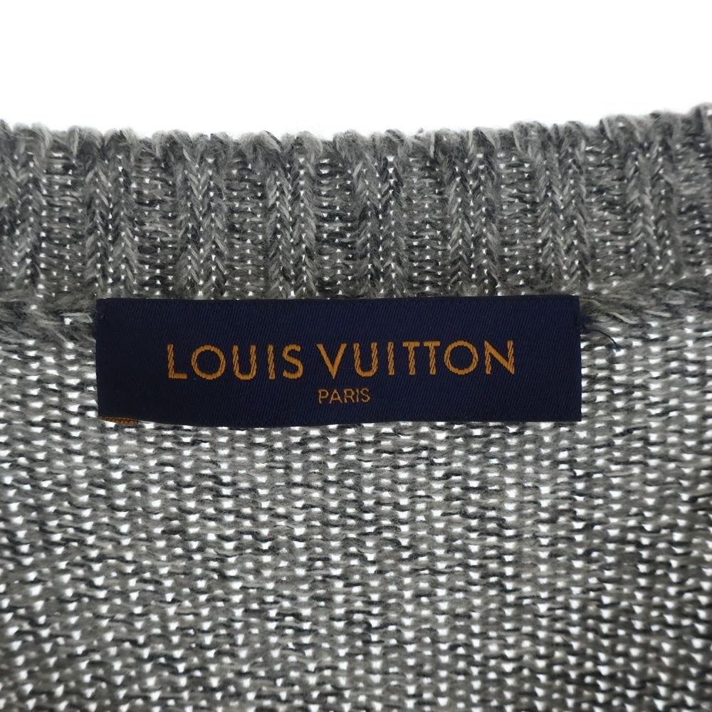 LOUIS VUITTON(ルイヴィトン) 18AW LVリスト MERCI ロゴプリント カシミヤ ニットセーター グレー RM182M GVL HFN08W