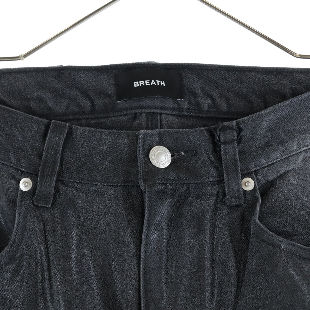 BREATH(ブレス) 26SS COATING DOUBLE KNEE DENIM PANTS コーティングデニムカーゴパンツ ブラック BR26SS-P1001