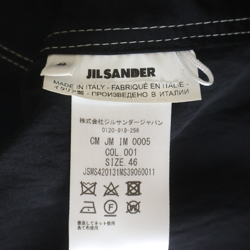 JIL SANDER(ジルサンダー) 21SS Stitch Nylon Jacket CM JM IM 0005 ステッチデザイン ナイロンフーデッドジャケット ブラック