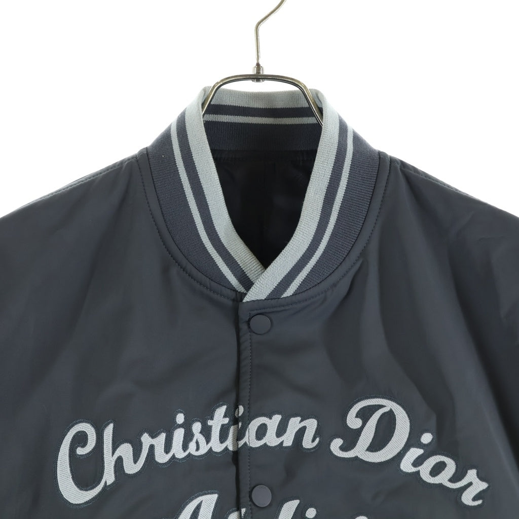 DIOR(ディオール) Embroidered logo casual jacket 213C406A5457 フロントロゴ刺繍 ナイロンボンバージャケット グレー