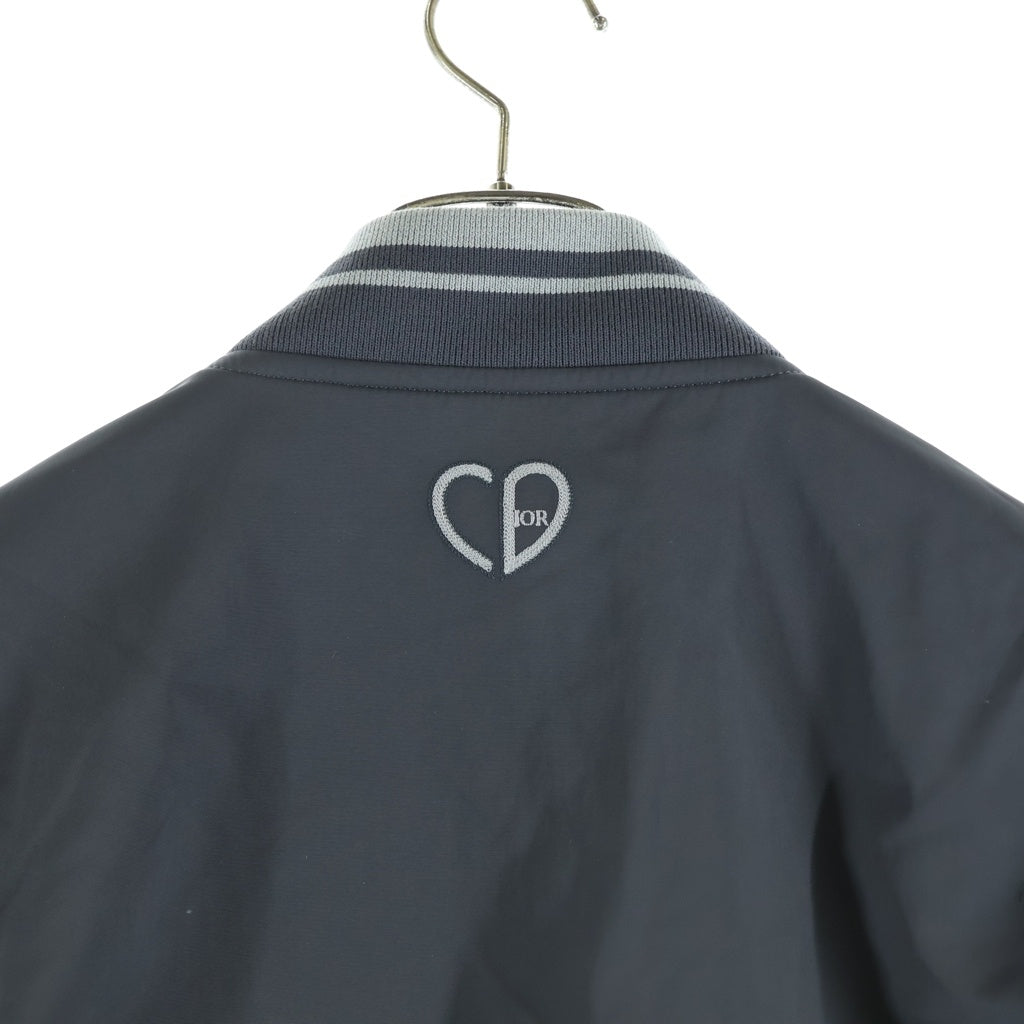 DIOR(ディオール) Embroidered logo casual jacket 213C406A5457 フロントロゴ刺繍 ナイロンボンバージャケット グレー