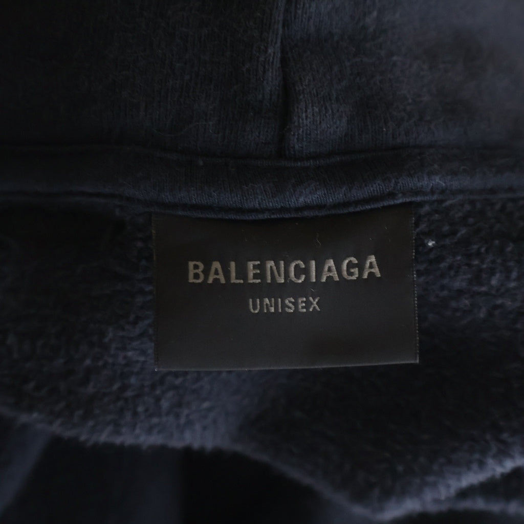 BALENCIAGA(バレンシアガ) 24AW FASHION DESICNER HOODIE 808227 ファッションデザイナー プリント ジップアパーカー フーディ ブラック