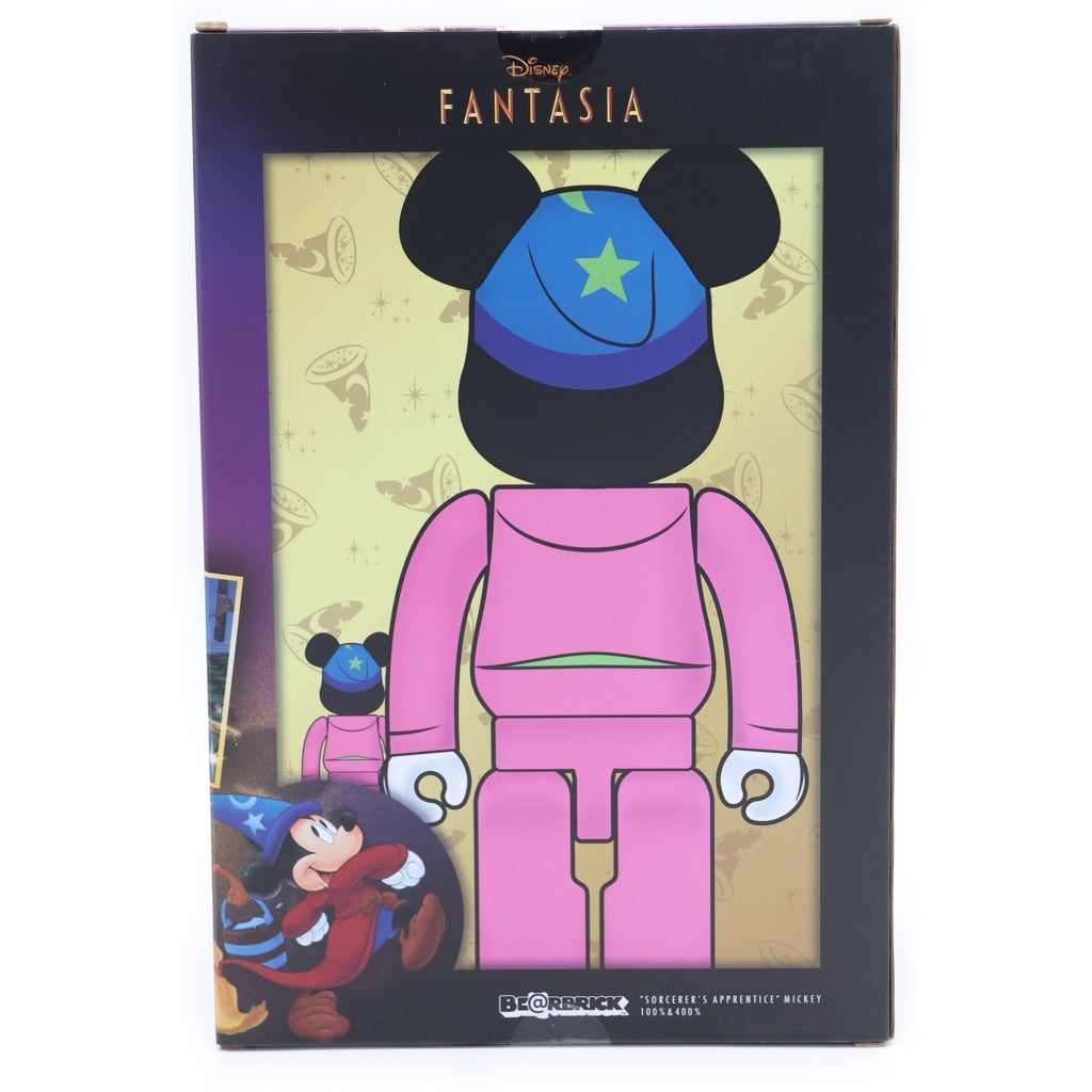 MEDICOM TOY(メディコムトイ) ×Disney BE@RBRICK FANTASIA SORCERER'S APPRENTICE MICKEY 100% 400% ディズニー ベアブリック マーケット ミッキー フィギュア 人形 ピンク
