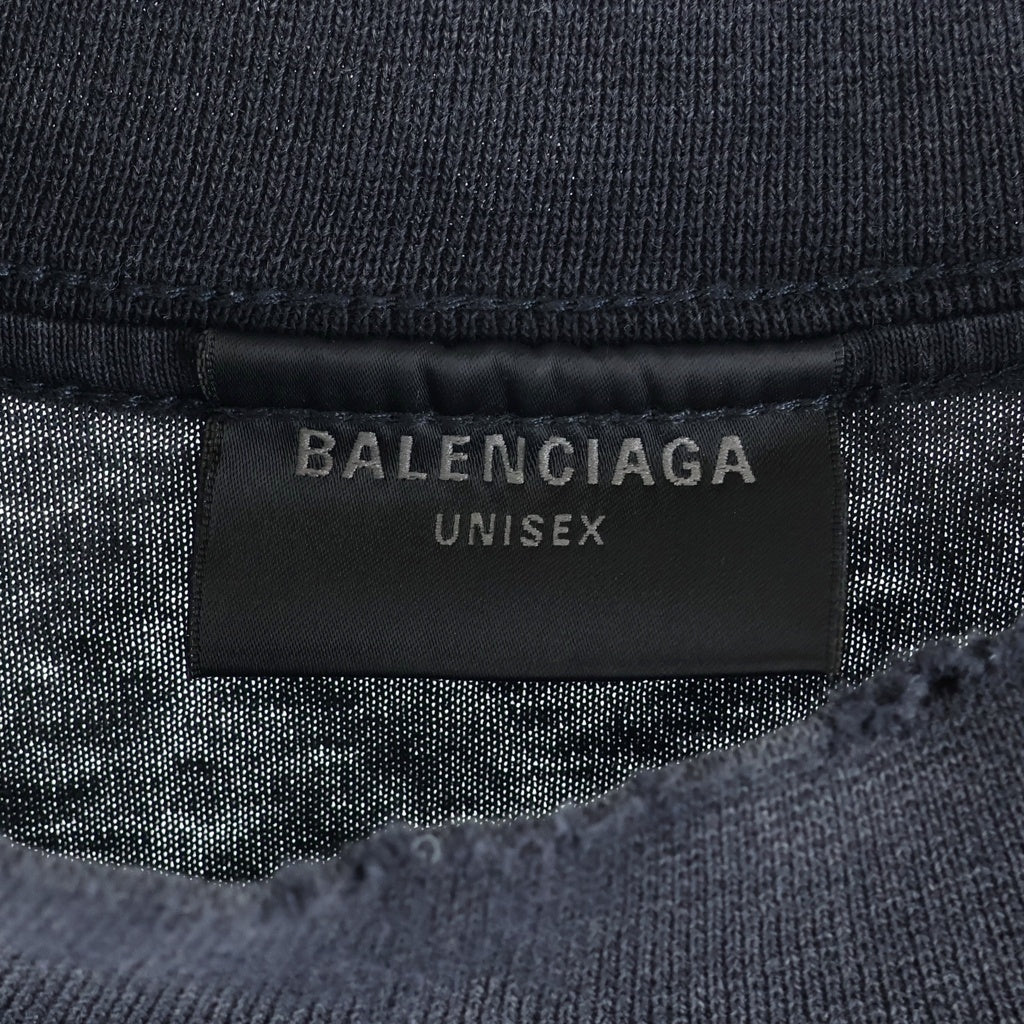 BALENCIAGA(バレンシアガ) 24SS Political Campaign Inside Out Tee 830247 ポリティカルキャンペーンインサイドアウトロゴ ダメージ加工 オーバーサイズ クルーネック半袖Tシャツ