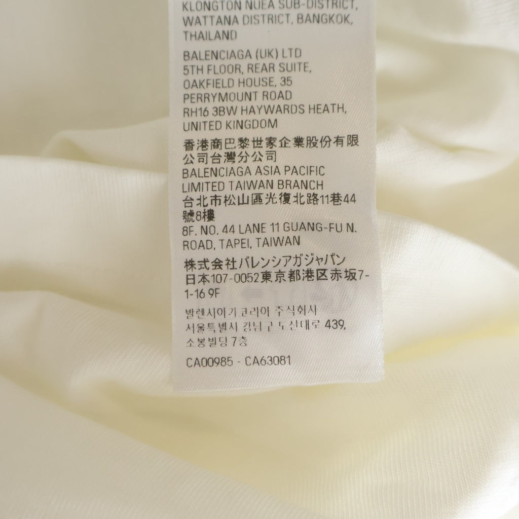 BALENCIAGA(バレンシアガ) 25SS OVER CHAMPS-ELYSEES T-SHIRT 787349 フロントプリント プルオーバー カットソー 半袖Tシャツ ホワイト
