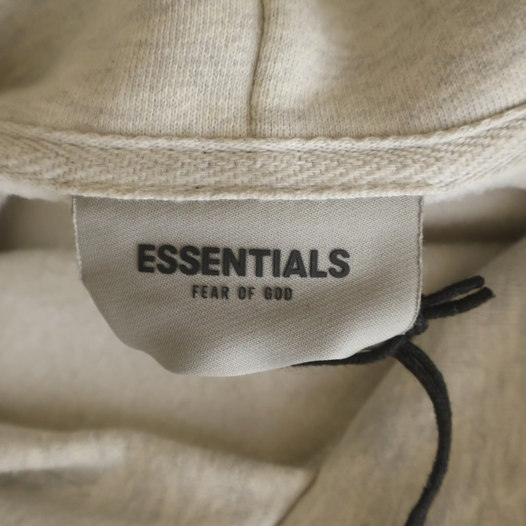 FEAR OF GOD ESSENTIALS(フィアオブゴッド エッセンシャルズ) BACK RUBBER LOGO HOODIE バックラバーロゴ プルオーバースウェットパーカー フーディー ホワイト