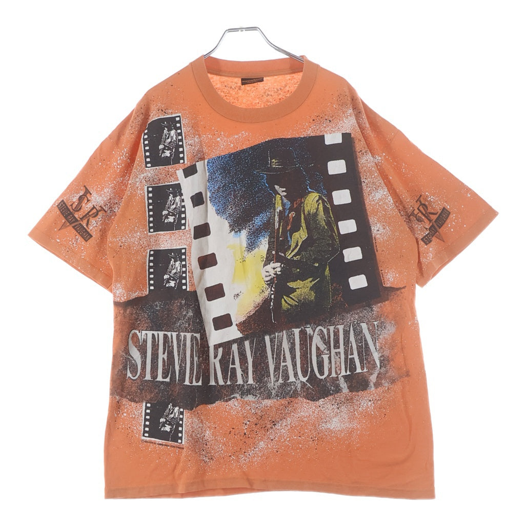 VINTAGE(ヴィンテージ) 90s STEVIE RAY VAUGHAN 1993 BROCKUMタグ スティービー レイ ヴォーン 両面プリント クルーネック半袖Tシャツカットソー オレンジ