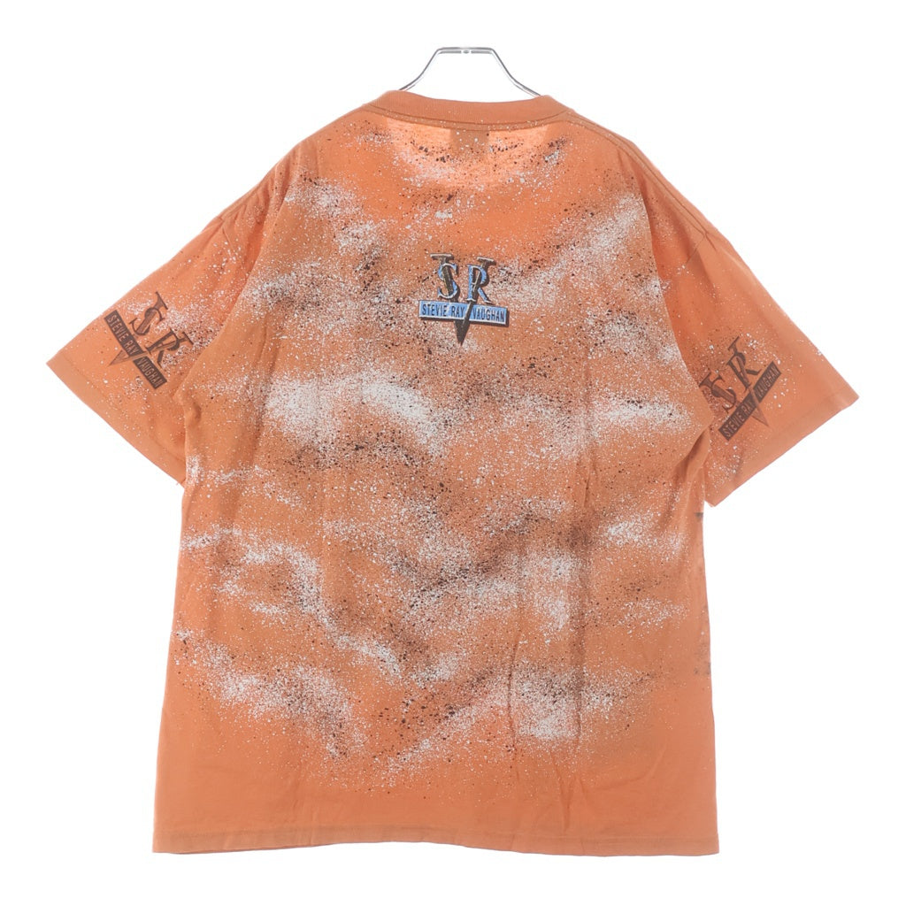VINTAGE(ヴィンテージ) 90s STEVIE RAY VAUGHAN 1993 BROCKUMタグ スティービー レイ ヴォーン 両面プリント クルーネック半袖Tシャツカットソー オレンジ