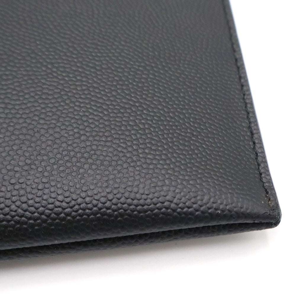 SAINT LAURENT PARIS(サンローランパリ) ロゴプリント レザークラッチバッグ ブラック ALM397294-0621