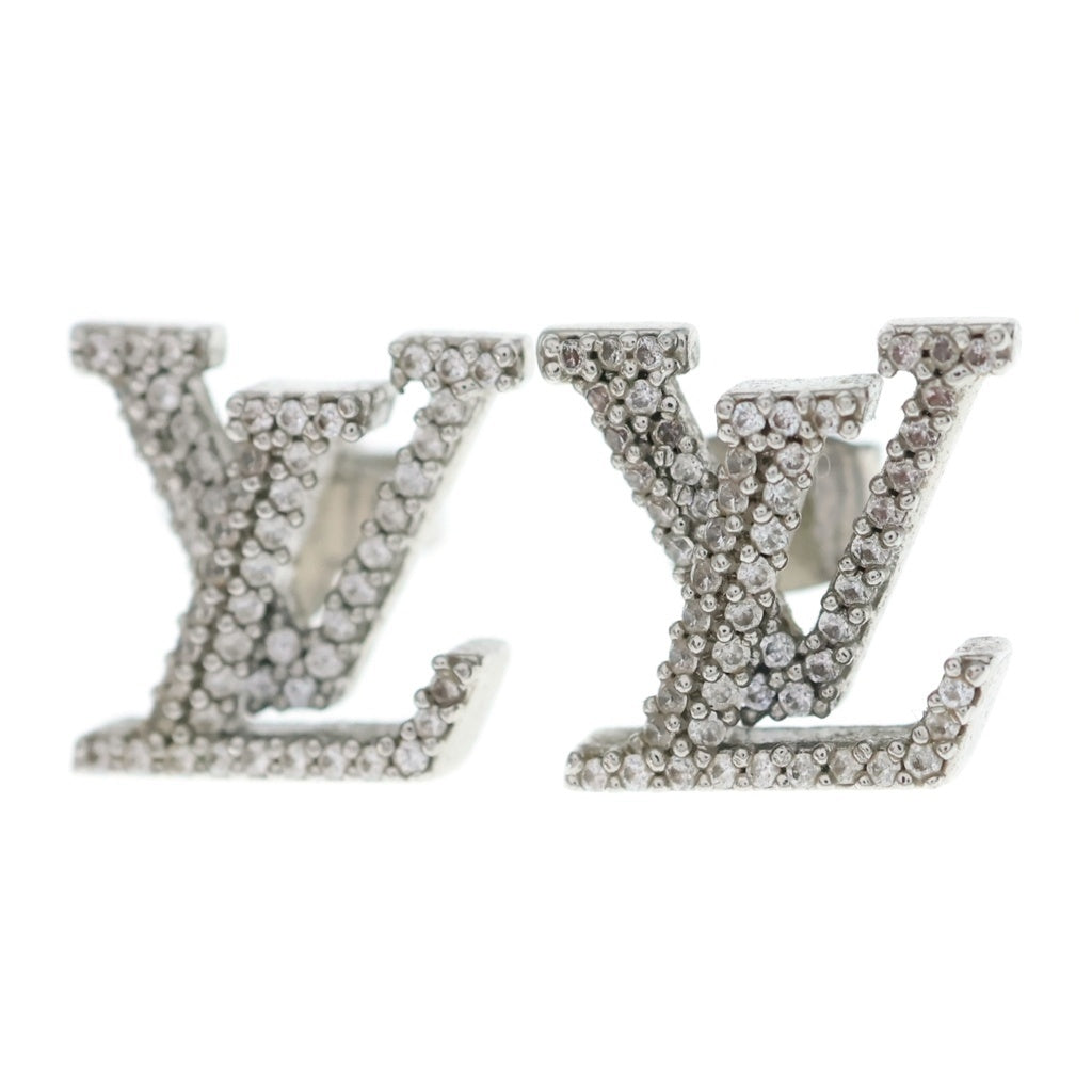 LOUIS VUITTON(ルイヴィトン) ピアス LV アイコニック ストラス シルバー M00608