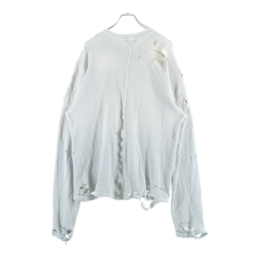 BREATH(ブレス) 25AW DAMAGE LS TEE サーマルロングスリーブ 長袖カットソー ホワイト BR25AM-C5003
