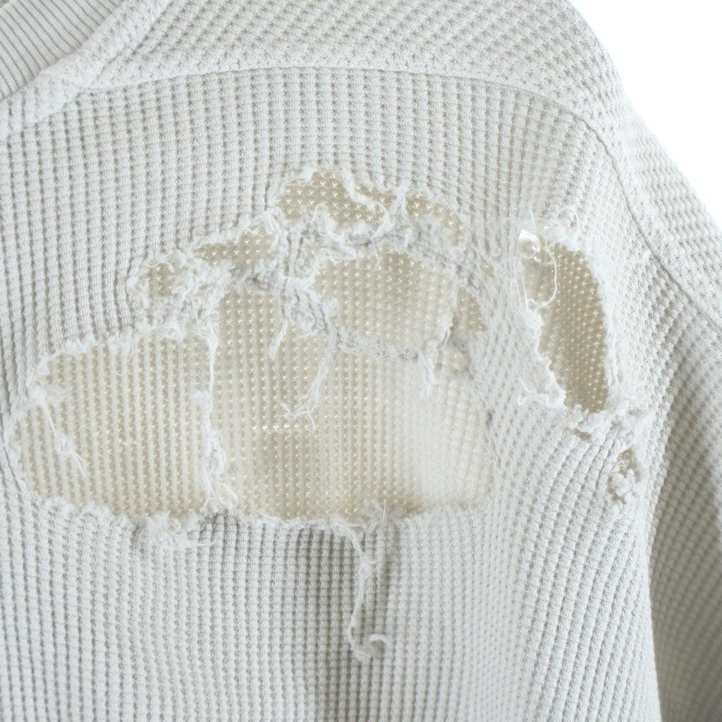 BREATH(ブレス) 25AW DAMAGE LS TEE サーマルロングスリーブ 長袖カットソー ホワイト BR25AM-C5003