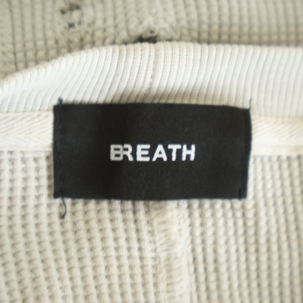 BREATH(ブレス) 25AW DAMAGE LS TEE サーマルロングスリーブ 長袖カットソー ホワイト BR25AM-C5003