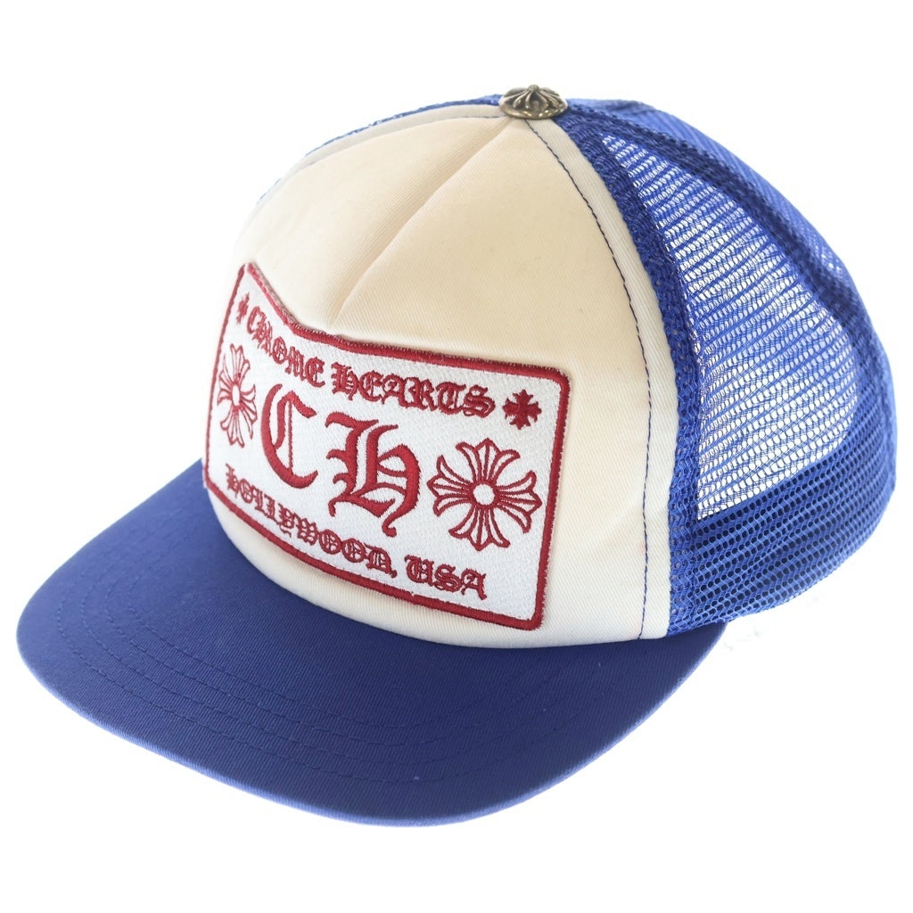 CHROME HEARTS(クロムハーツ) TRUCKER CAP CH刺繍 メッシュトラッカーキャップ 帽子 ブルー/レッド/ホワイト