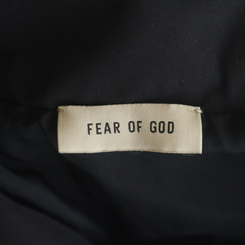 FEAR OF GOD(フィアオブゴッド) テリーハイネック バック切り替え ナイロンジップアップジャケット ブラック