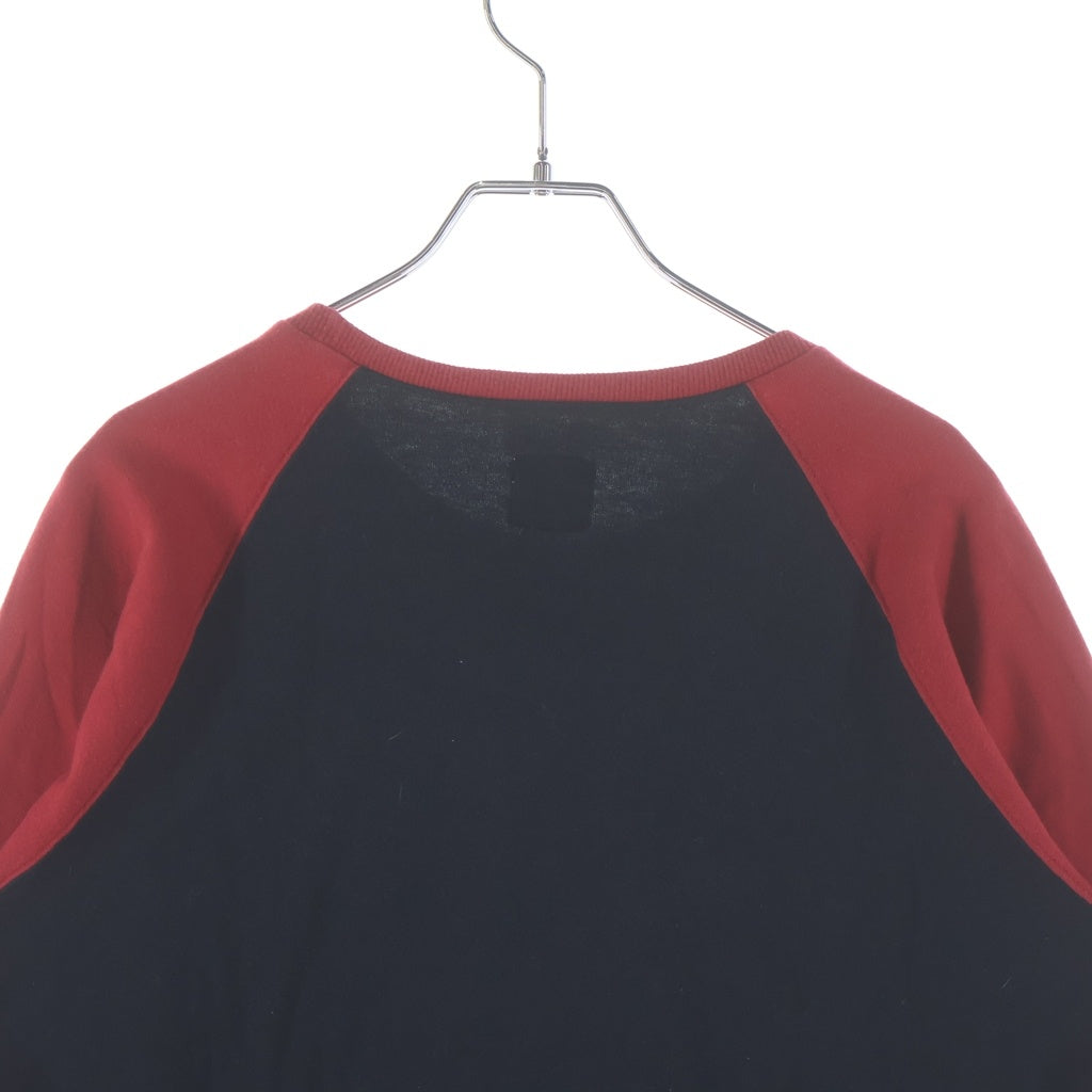 NUMBER (N)INE(ナンバーナイン) 05AW THE HIGH STREETS THS ハイスト期 ラグラン 七分袖 クルーネックTシャツカットソー ブラック/レッド