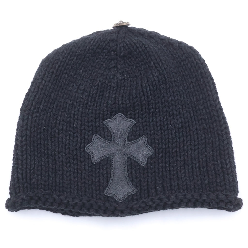 CHROME HEARTS(クロムハーツ) BEANIE CASH CROSS PATCH クロスパッチ付き カシミアビーニー ニット帽 ブラック