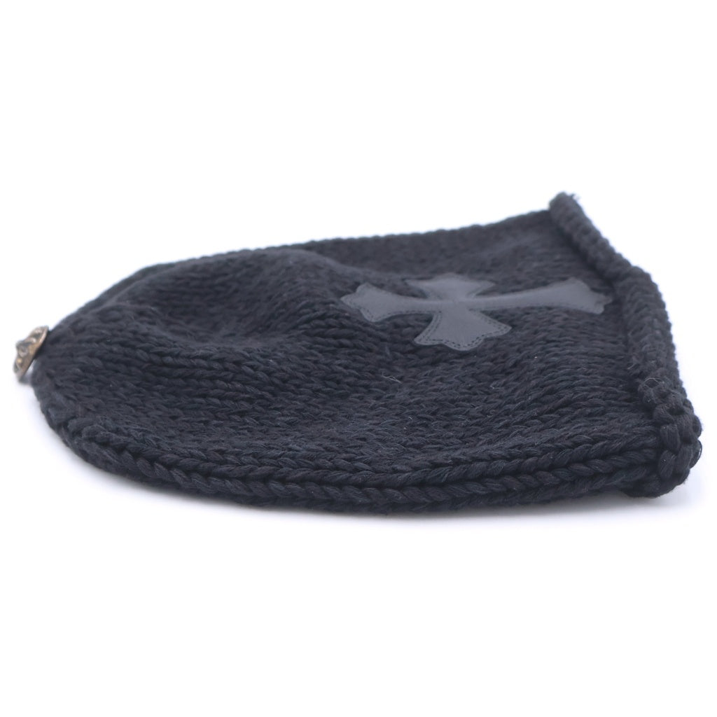 CHROME HEARTS(クロムハーツ) BEANIE CASH CROSS PATCH クロスパッチ付き カシミアビーニー ニット帽 ブラック