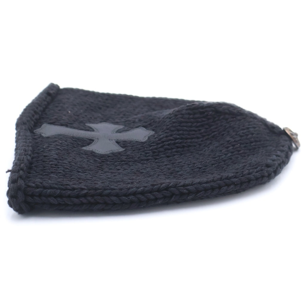 CHROME HEARTS(クロムハーツ) BEANIE CASH CROSS PATCH クロスパッチ付き カシミアビーニー ニット帽 ブラック