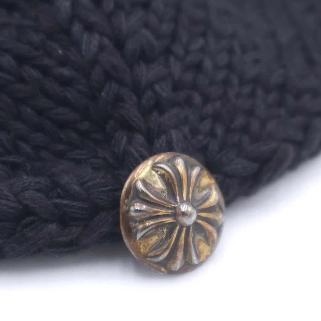 CHROME HEARTS(クロムハーツ) BEANIE CASH CROSS PATCH クロスパッチ付き カシミアビーニー ニット帽 ブラック