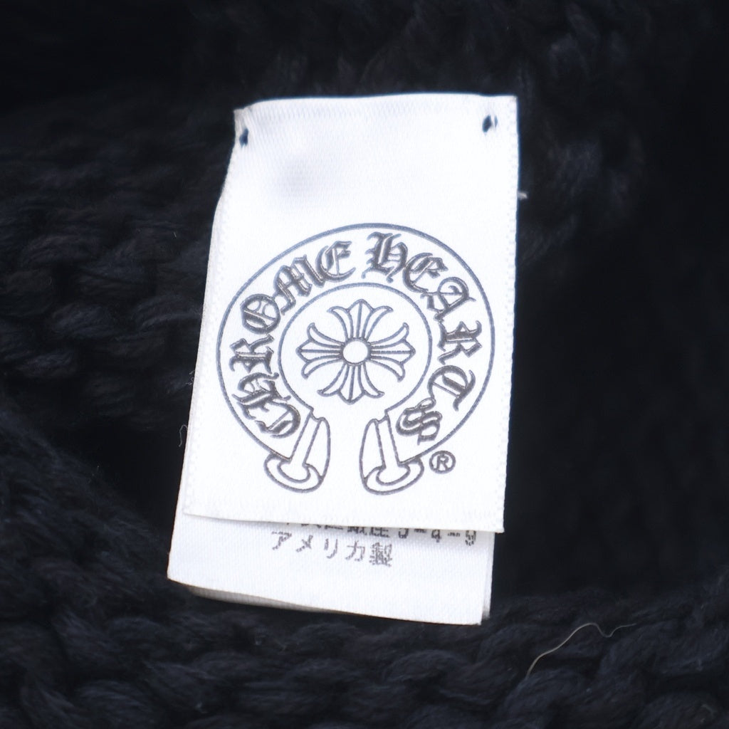 CHROME HEARTS(クロムハーツ) BEANIE CASH CROSS PATCH クロスパッチ付き カシミアビーニー ニット帽 ブラック