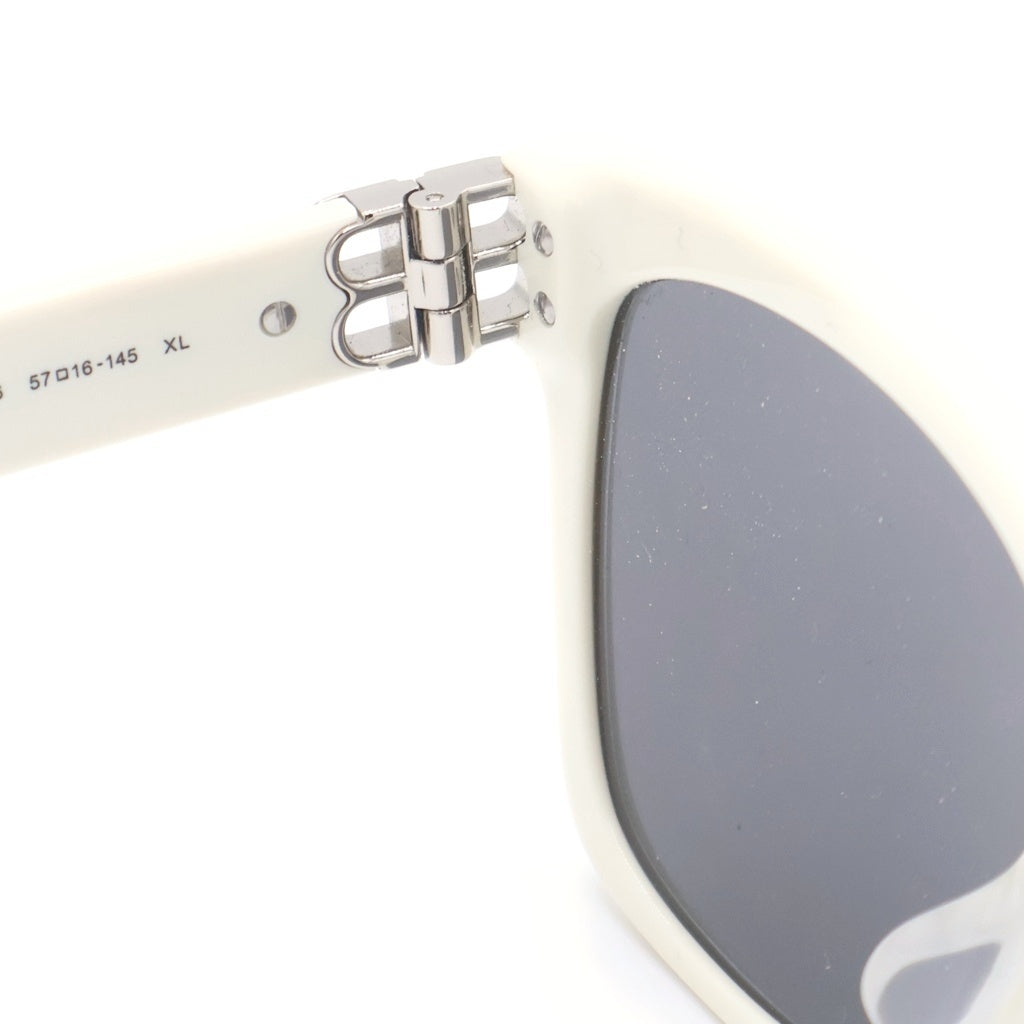 BALENCIAGA(バレンシアガ) Dynasty Eyewear スクエアフレーム サングラス ホワイト/シルバー
