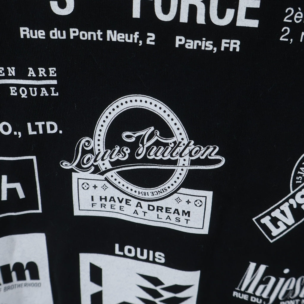LOUIS VUITTON(ルイヴィトン) 19AW All Over Logo Tee RM192M NPG HHY20W オール オーバー ロゴ クルーネック半袖Tシャツカットソー ブラック
