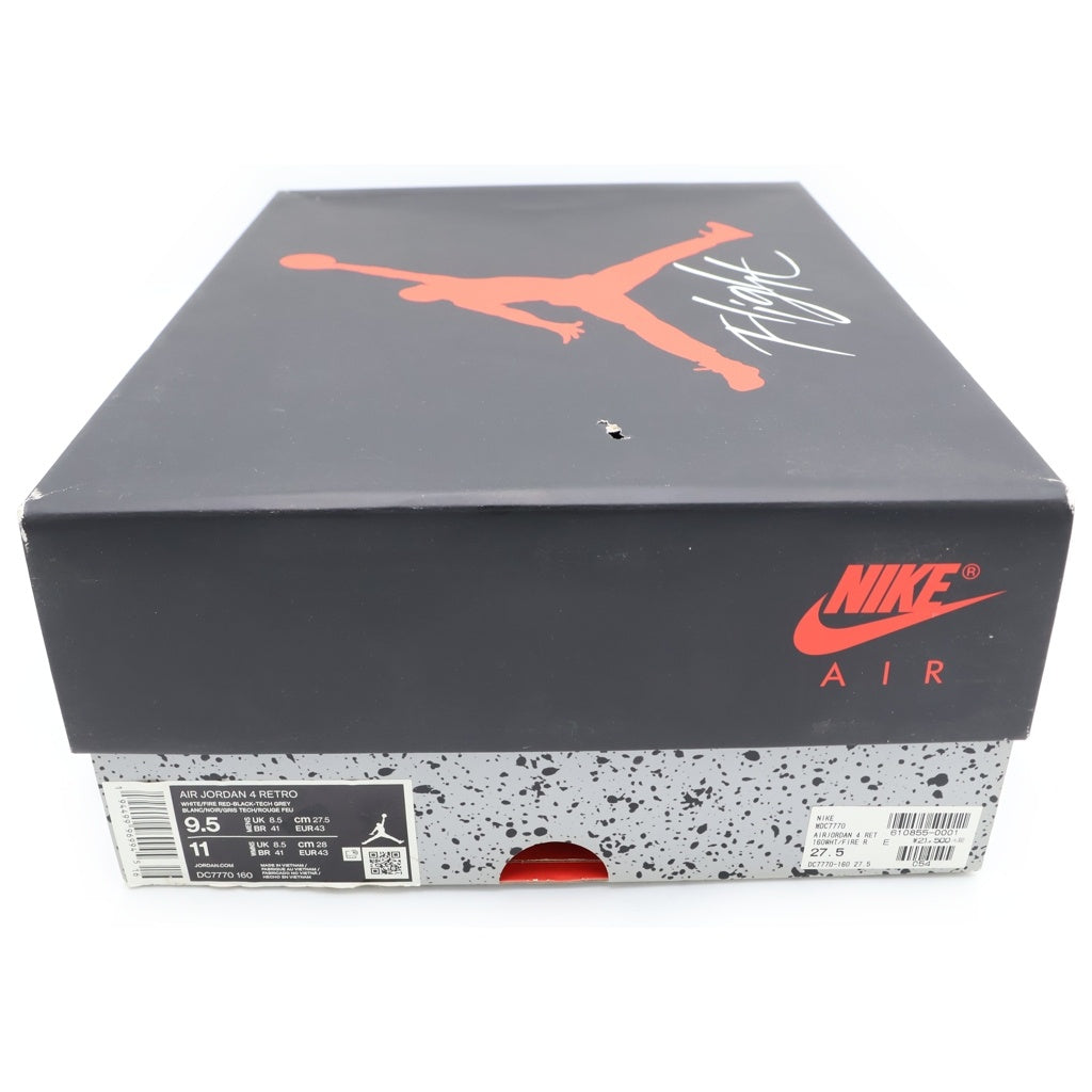NIKE(ナイキ) AIR JORDAN 4 RETRO OG FIRE RED 2020 DC7770-160 エアジョーダン4 レトロ ファイヤーレッド ハイカットスニーカー ホワイト/レッド US9.5/27.5cm
