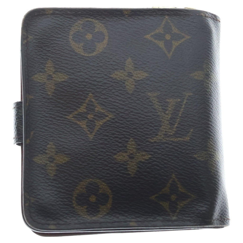 LOUIS VUITTON(ルイヴィトン) モノグラム コンパクト・ジップ 2つ折り財布 ファスナー PVC ブラウン M61667 レディース