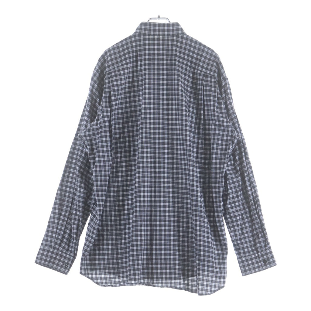BALENCIAGA(バレンシアガ) 18SS オーバーサイズ 長袖コットンチェックシャツ ブラック/ブルー 534333 TBM16