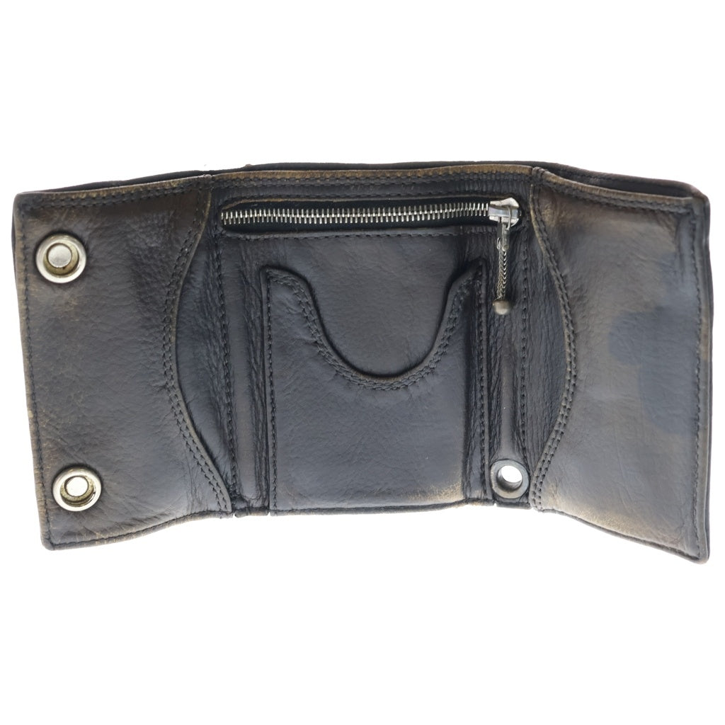 CHROME HEARTS(クロムハーツ) 3FOLD 3フォールド フローラルボタン レザーウォレット 財布 カモ