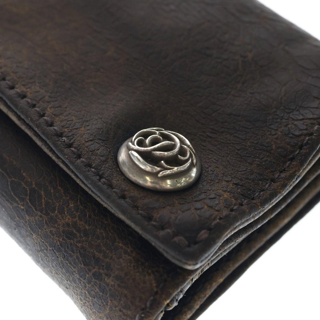 CHROME HEARTS(クロムハーツ) 3FOLD 3フォールド フローラルボタン レザーウォレット 財布 カモ