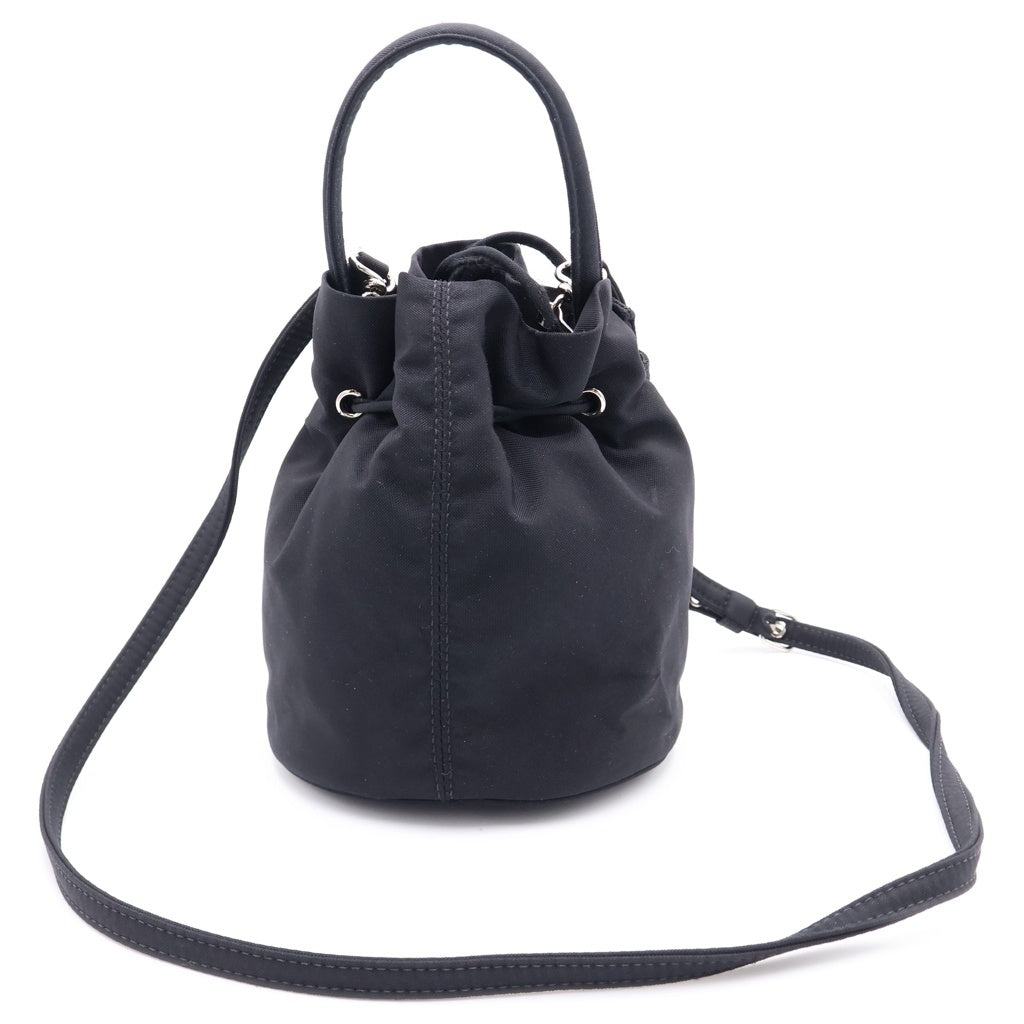 BALENCIAGA(バレンシアガ) ドローストーリング ロゴプリント バッグ ブラック レディース