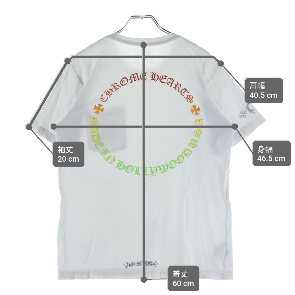 CHROME HEARTS(クロムハーツ) BACK GRAD CIRCLE LOGO TEE バック グラデーション サークルロゴ クルーネック半袖Tシャツ カットソー ホワイト