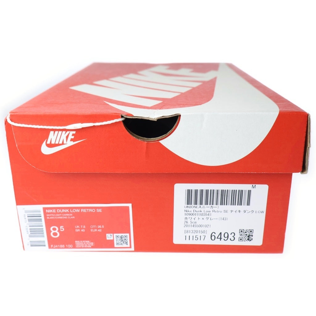 NIKE(ナイキ) Dunk Low Retro PRM Light Carbon ダンク ロー レトロ プレミアム ライトカーボン ローカットスニーカー US8.5/26.5cm グレー FJ4188 100