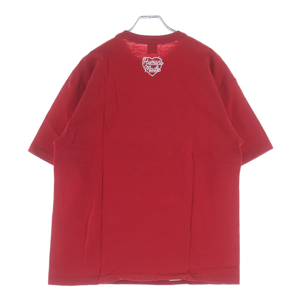 HUMAN MADE(ヒューマンメイド) 2 Color T-Shirt ブランドロゴプリント 半袖クルーネックカットソー レッド HM25CS038