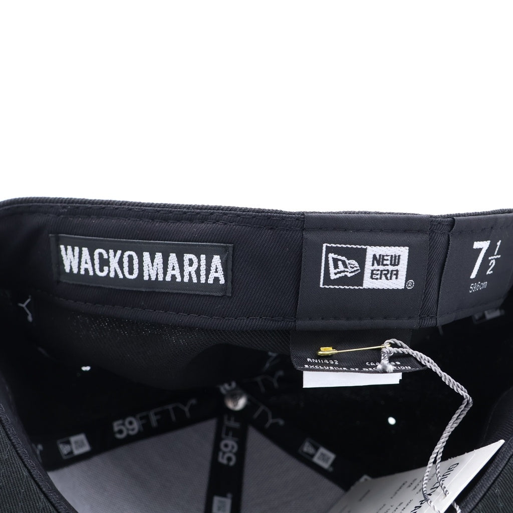 WACKO MARIA(ワコマリア) ×NEW ERA ニューエラ ロゴ刺繍 ベースボールキャップ 帽子 ブラック/ホワイト 25FW-WMA-CP01