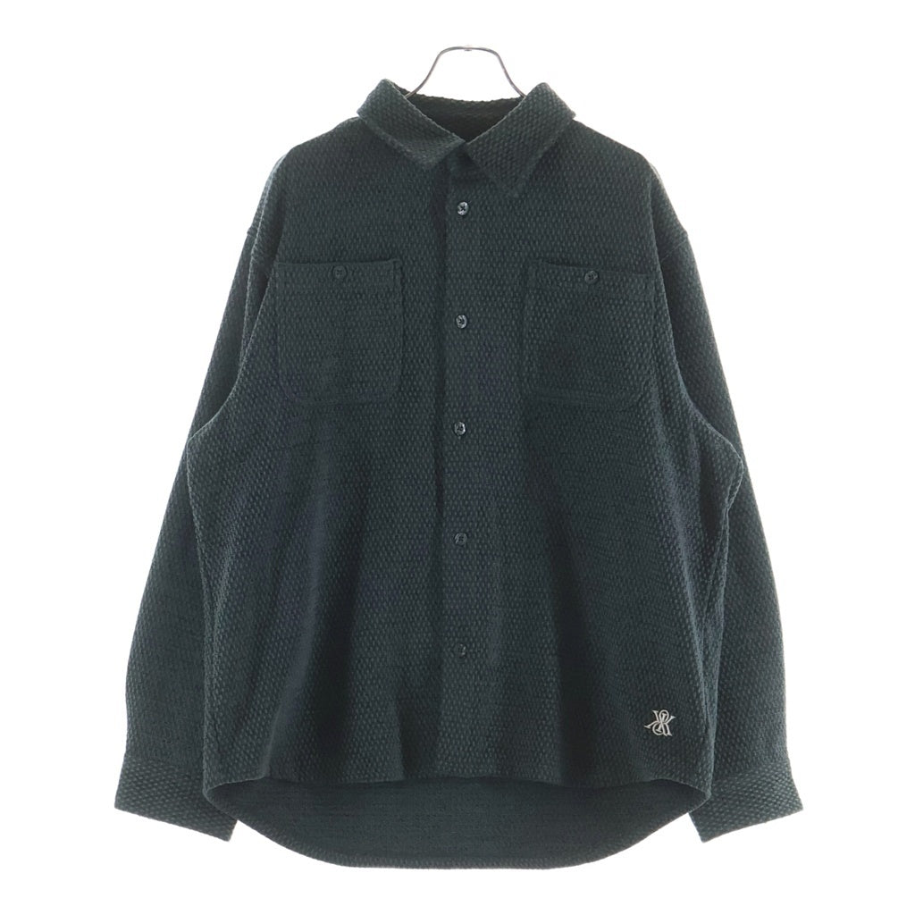 KITH(キス) Mixed Weave Apollo Shirt ロゴ刺? テクスチャードウィーブシャツ グレー 25‐050‐060‐0008‐3‐0
