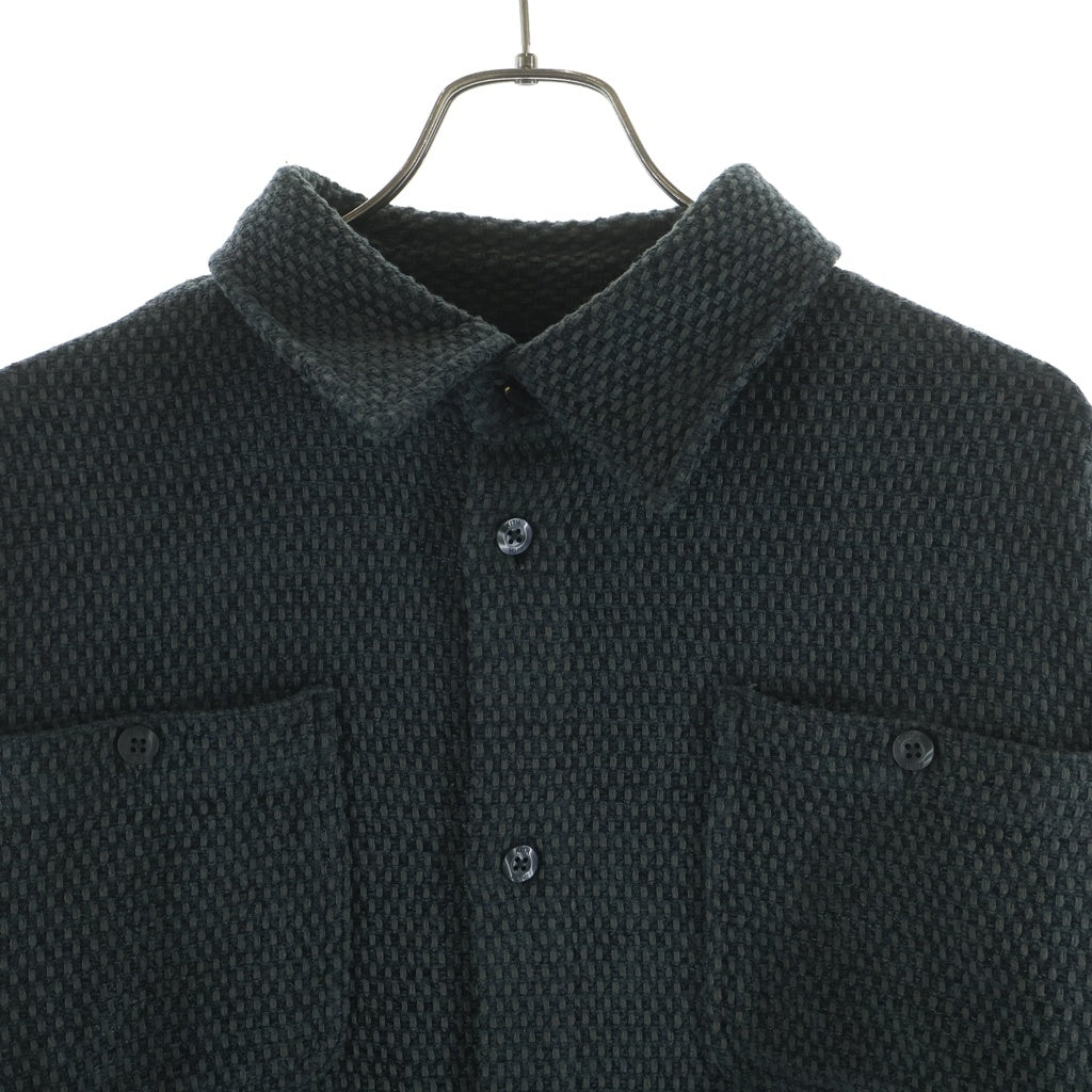 KITH(キス) Mixed Weave Apollo Shirt ロゴ刺? テクスチャードウィーブシャツ グレー 25‐050‐060‐0008‐3‐0